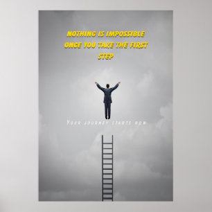 Nada é impossível Poster de cotação motivacional