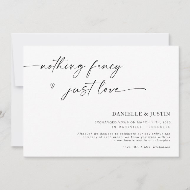 Nada Rico Apenas Ame O Anúncio De Elopement (Frente)
