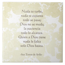 "Nada te turbe" San Teresa di Avila White em Branc