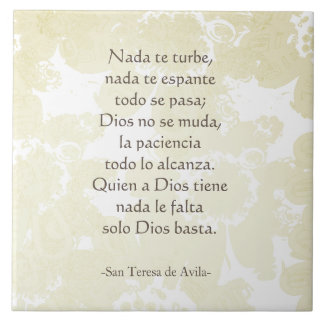 "Nada te turbe" San Teresa di Avila White em Branc