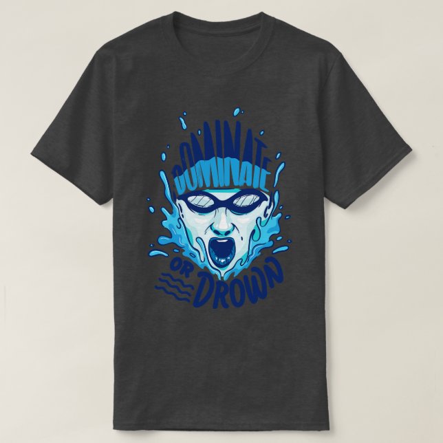 Nadação Engraçada Água Polo Dominar ou afogar pres (Frente do Design)