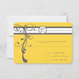 Nadadoras de Cinza de carvão - RSVP de Casamento A