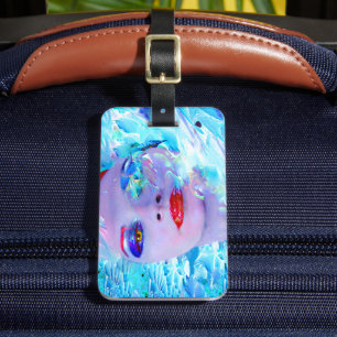 Nadando na Etiqueta de Bagagem Azul