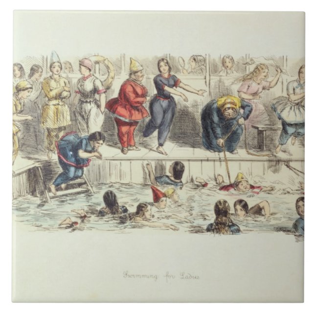 Nadando para senhoras, 1844 (litho) (Frente)