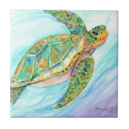 Nadando Tartaruga do Mar Sorrindo