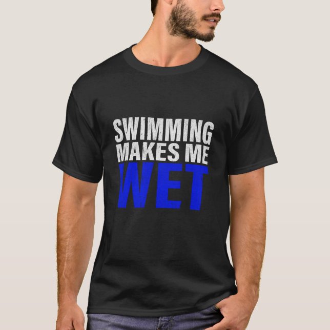 Nadar Me Torna Uma Camisa De Leve Longa Molhada (Frente)