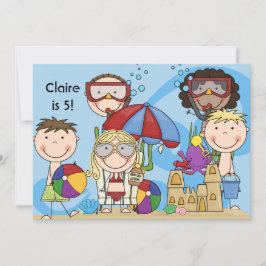 Nadar no Convite de Aniversário de Praia