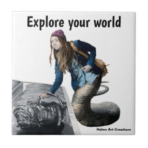 Naga Explorando o Azulejo mundial de fantasia em c