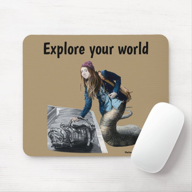 Naga Explorer World Viagem Fantasy Art Mouse Pad (Com mouse)