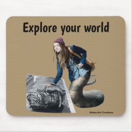 Naga Explorer World Viagem Fantasy Art Mouse Pad