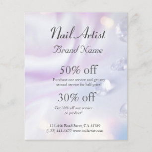 Nagelkünstlergeschäft personalisierter Flyer