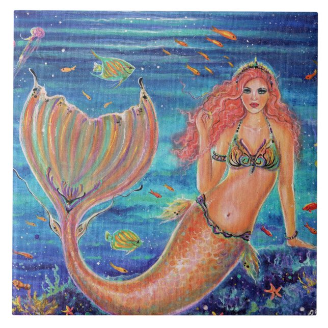 Naia mermaid com peixes tropicais por Renee Lavoie (Frente)