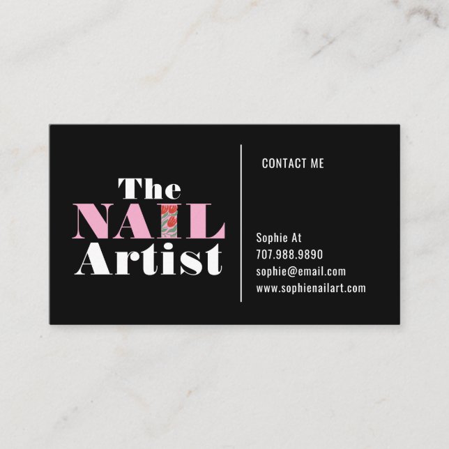 Nail Art Artist Cartão de visita (Frente)