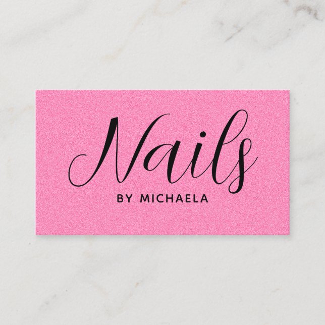 Nail Salon Modern Hot Pink Cartão de visita (Frente)