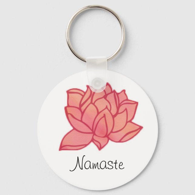 Namaste Pink Lotus Chaveiro (Frente)