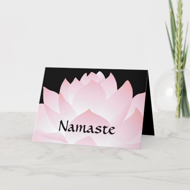 Namaste Yoga Pink Lotus - Cartão de Saudação 2 (Frente)
