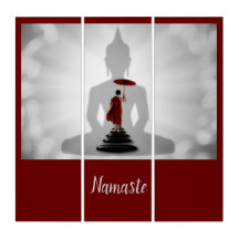 Namaste Zen Buddha Monk Yoga Equilíbrio Espiritual