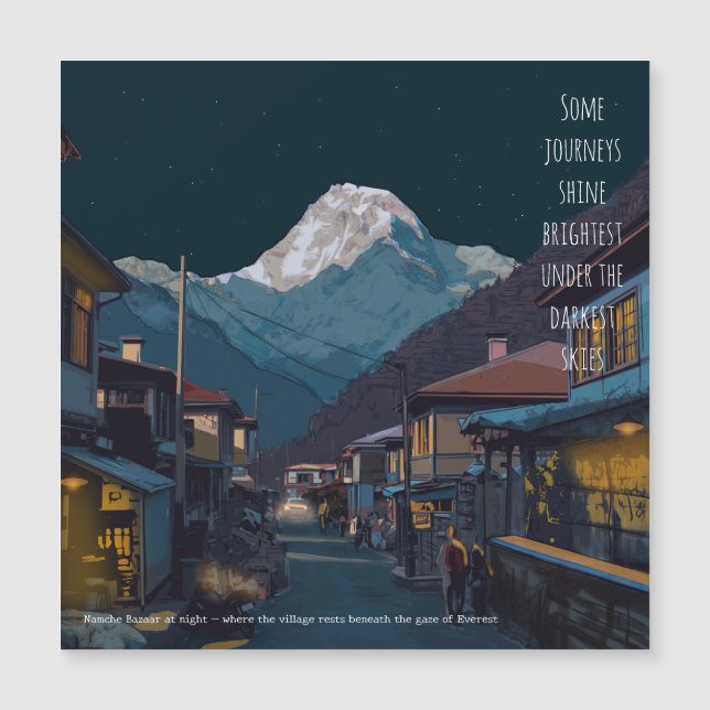 Namche Bazaar Noite de Everest Lembrança Presente  (Frente)