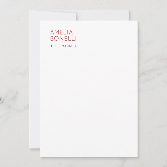 Name Minimalist Professional Plain Casual Card (Frente)