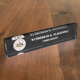 NAMEPLATE PMC DESK com selo PMC clássico (TEXTO WH