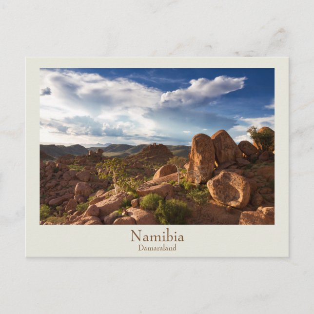 Namíbia - cartão postal de Damaraland com texto (Frente)
