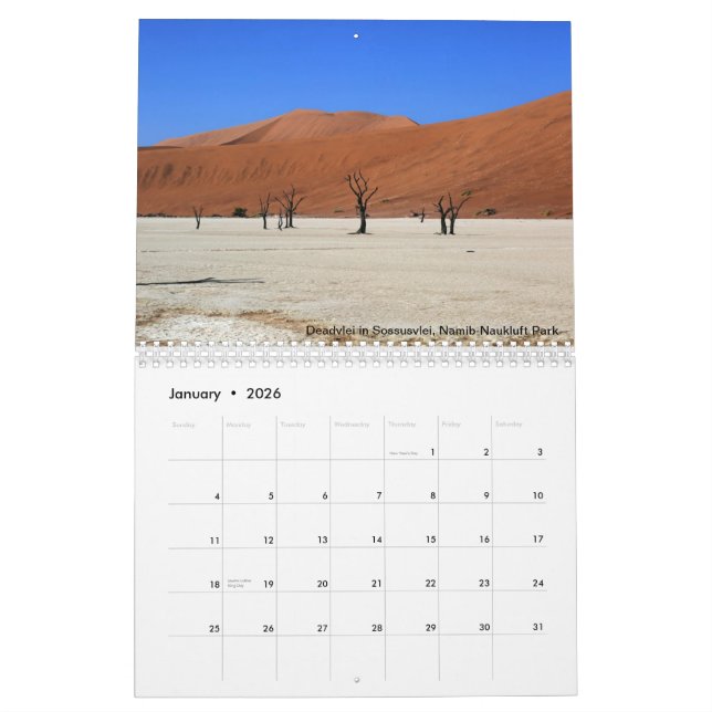 Namibiano imprimiu o calendário (Jan 2026)