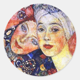 Namoradas pela etiqueta redonda de Gustavo Klimt
