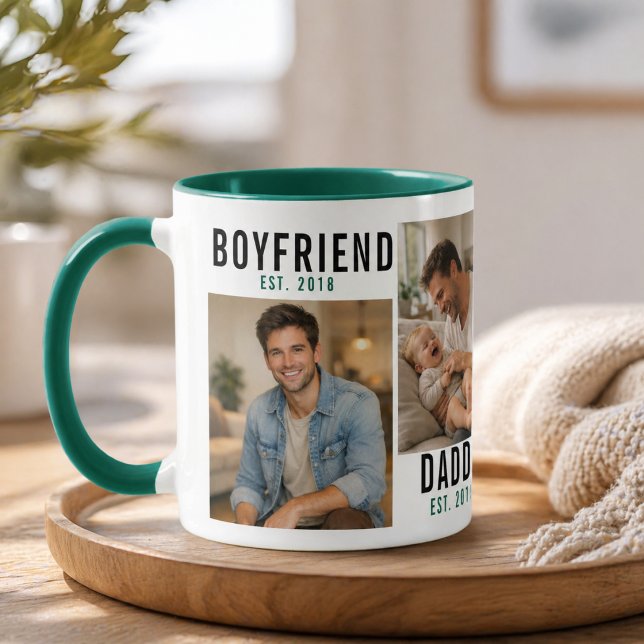 Namorado Marido Pai Caneca | Dia dos Pais Personal (Boyfriend Husband Dad Mug | Personalized Father’s)
