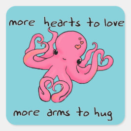 Namorados adesivos do Dia de os namorados Octopus