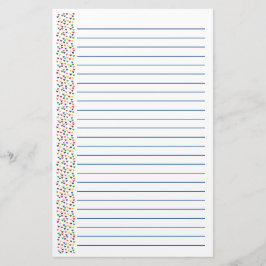 Namorados alinhados dos artigos de papelaria do