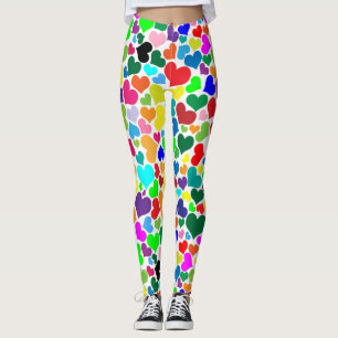 namorados arco-íris corações leggings