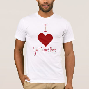 Namorados Camisa Eu Amo Seu Nome Aqui Camisa