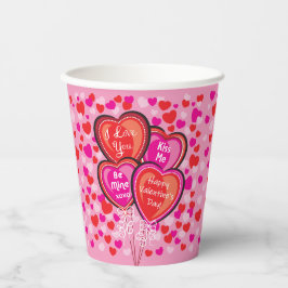 Namorados Cardíaco Balões de Papel Taça