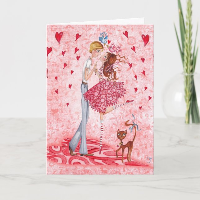 Namorados Casal Ama Corações | Cartão (Frente)