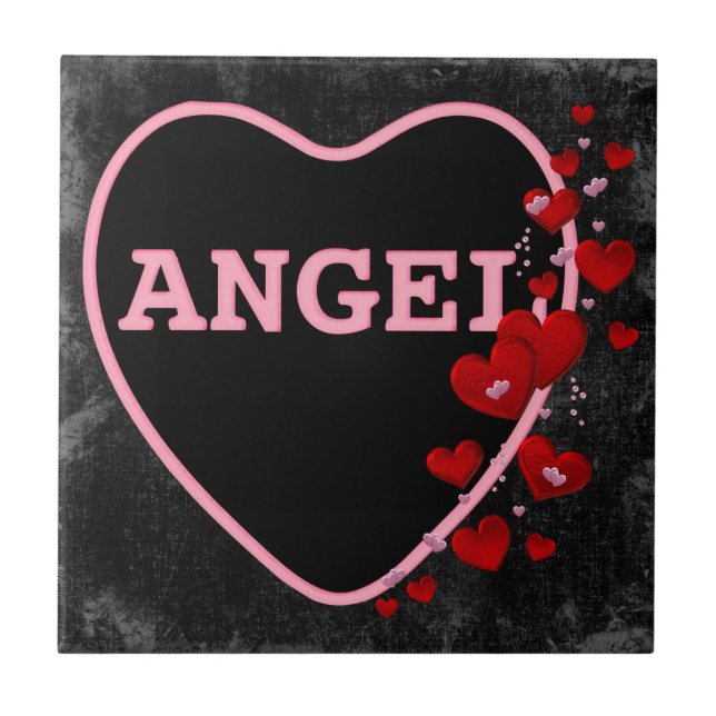 Namorados Coração Anjo Cor-de-Rosa Design 2 (Frente)