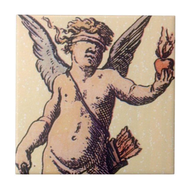 Namorados Cupido Clindfolado, Cartão Vintage Tarot (Frente)