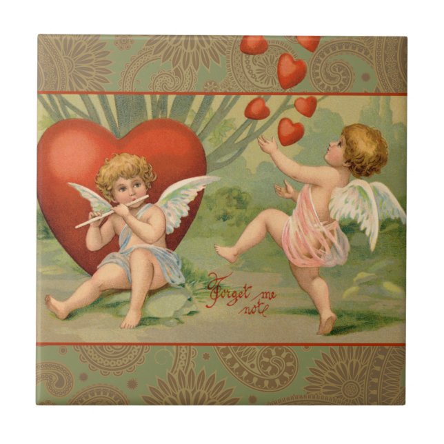 Namorados Cupidos Adoram Vintagem Antiquada (Frente)