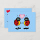 Namorados Damybugs no Amor Mini Cartões (Frente/Verso)