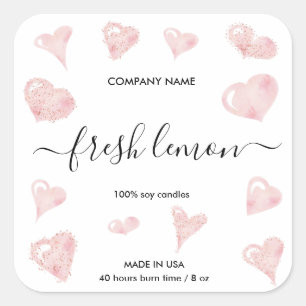 Namorados de etiqueta de velas Amor Coração