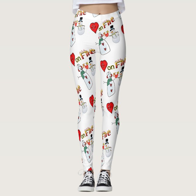 Namorados Leggings Long Snowman Fire (Frente)