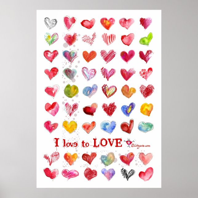 Namorados Love Hearts Poster (Frente)
