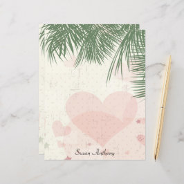 Namorados Palm Tree Romanic Beach Papel de carta