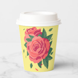 Namorados rosas cor-de-rosa sobre fundo amarelo