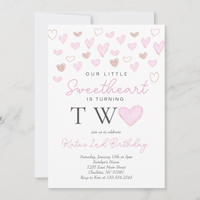 Namorados segundo convite de aniversário (Frente)