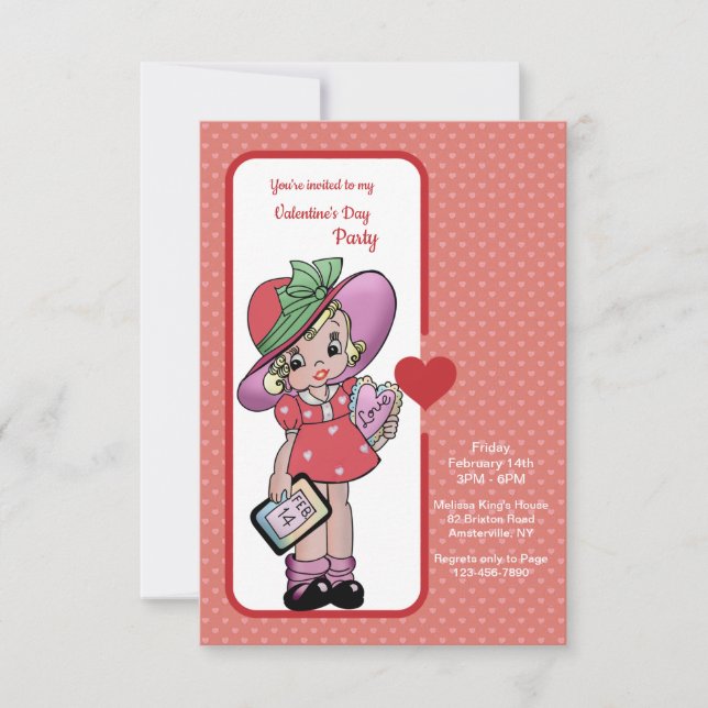 Namorados Vintage Convite de festas para crianças (Frente)