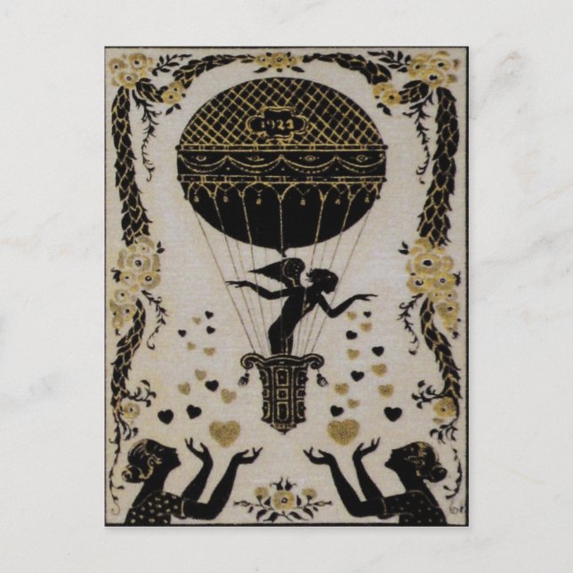 Namorados Voadores ~ Cartão postal Art Nouveau Fra (Frente)