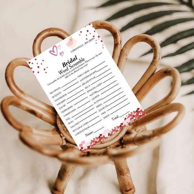 Namorados word scramble cartão de chá de panela ga (Criador carregado)