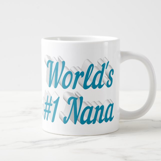 Nana céu azul meia-texto caneca gigante de café (Direita)