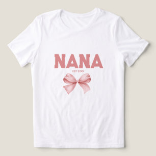 Nana minimalista Est laço rosa fofo
