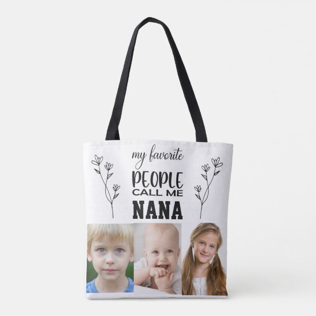 NANA PERSONALIZADA FOTO TOTE BAG PARA AVÓ (Verso)